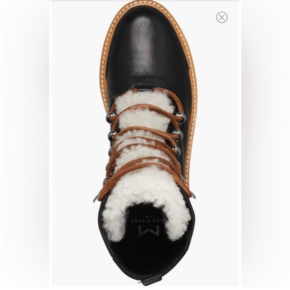 MARC FISHER $199 Shoes Womens Izzie Genuine Shearling Lug Sole Boot Size 6 NEW - Picture 5 of 10